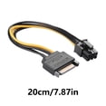 thumbnail image 5 of Sata15pin to 6Pin Graphics Card Power Supply Cable Adapter Reliability and Efficient Power Delivery 7.87inch Long, 5 of 9