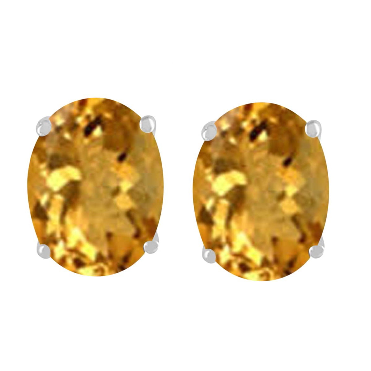 2 Ct Round Citrine Earring Stud Women Jewelry 14K White Gold Plated Free Ship 