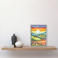 thumbnail image 2 of Tuscan Rolling Hills At Sunrise Abstract Folk Art Artwork Framed Wall Art Print A4, 2 of 4