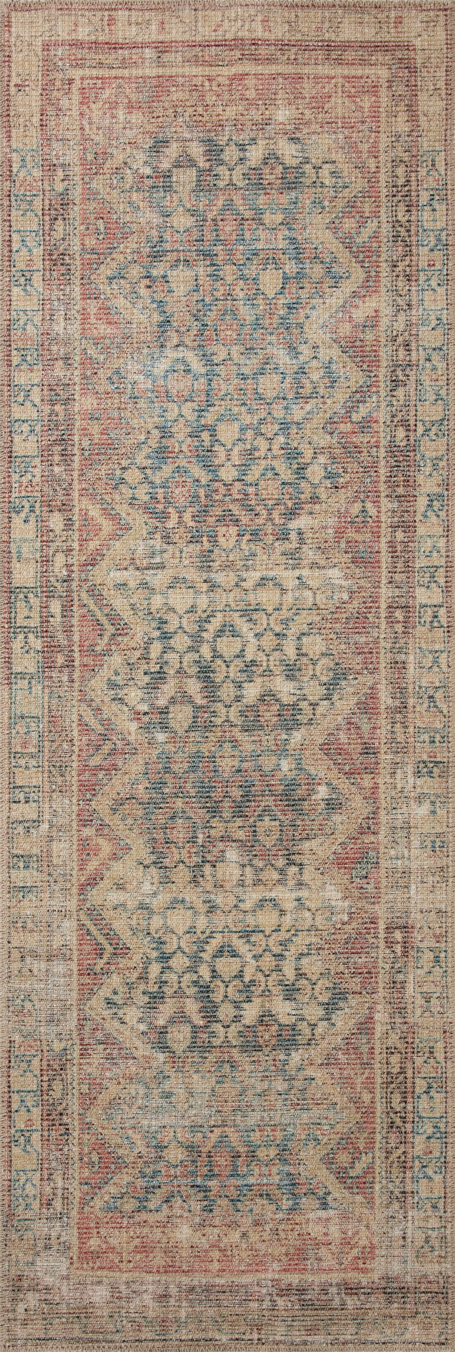 Angela Rose x Loloi Aubrey Ocean / Spice 2'-6" x 12'-0" Runner Rug