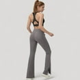 thumbnail image 2 of Women's Crossover V-Neck Sports Bra with Wide Straps and Stretch Support Band - Large, Black, 2 of 7