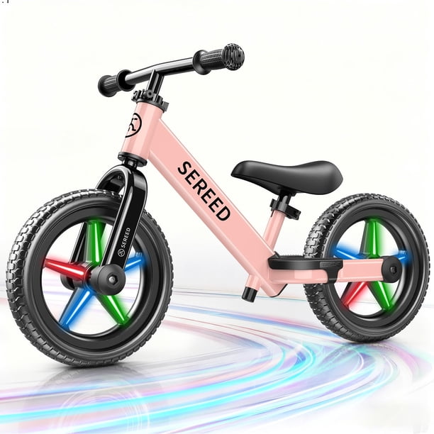 Bicicleta de Equilibrio SEREED para Niños Pequeños, Sin Pedales, Ajustable, Rosa