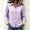 Purple, variant on Njagoc3 Business Casual Tops for Women | Collared Button Down Long Sleeve Striped Shirt with Elastic Cuffs | Relaxed Fit for Fall Office Wear & Daily Activities,Purple,XXL