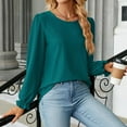 thumbnail image 6 of Baberdicy Womens Tops Women's Long Sleeve T Shirt Fashion Crew Neck Tops Solid Color Casual Blouses Plus Size Tops for Women Mint Green, 6 of 7