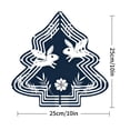 thumbnail image 7 of Metal Hanging Christmas Tree Wind Decorations - Abstract Circuitry Design with Flying Rabbits Perfect for Garden Spinners, 7 of 7
