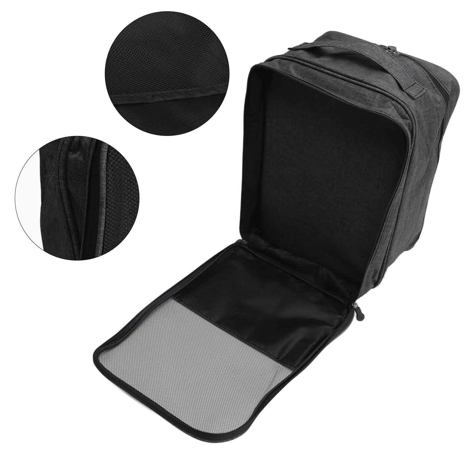 Yajisi 3 Layers Travel Shoe Bag Holds 3 Pair of Shoes Waterproof Portable Organizer Storage For Luggage, Camping And Gym Black, 13.8x10.2x8.3 in / 35x26x21 cm