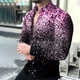thumbnail image 1 of Camisa de hombre con estampado brillante, manga larga, informal, con solapa, para exteriores, con botones, a la moda, transpirable, para verano y primavera, 1 of 6