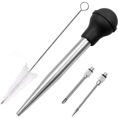 

Roasting syringe made of stainless steel professional quality FDA rubber balloon incl. Marinade injector syringe and brush for easy cleaning