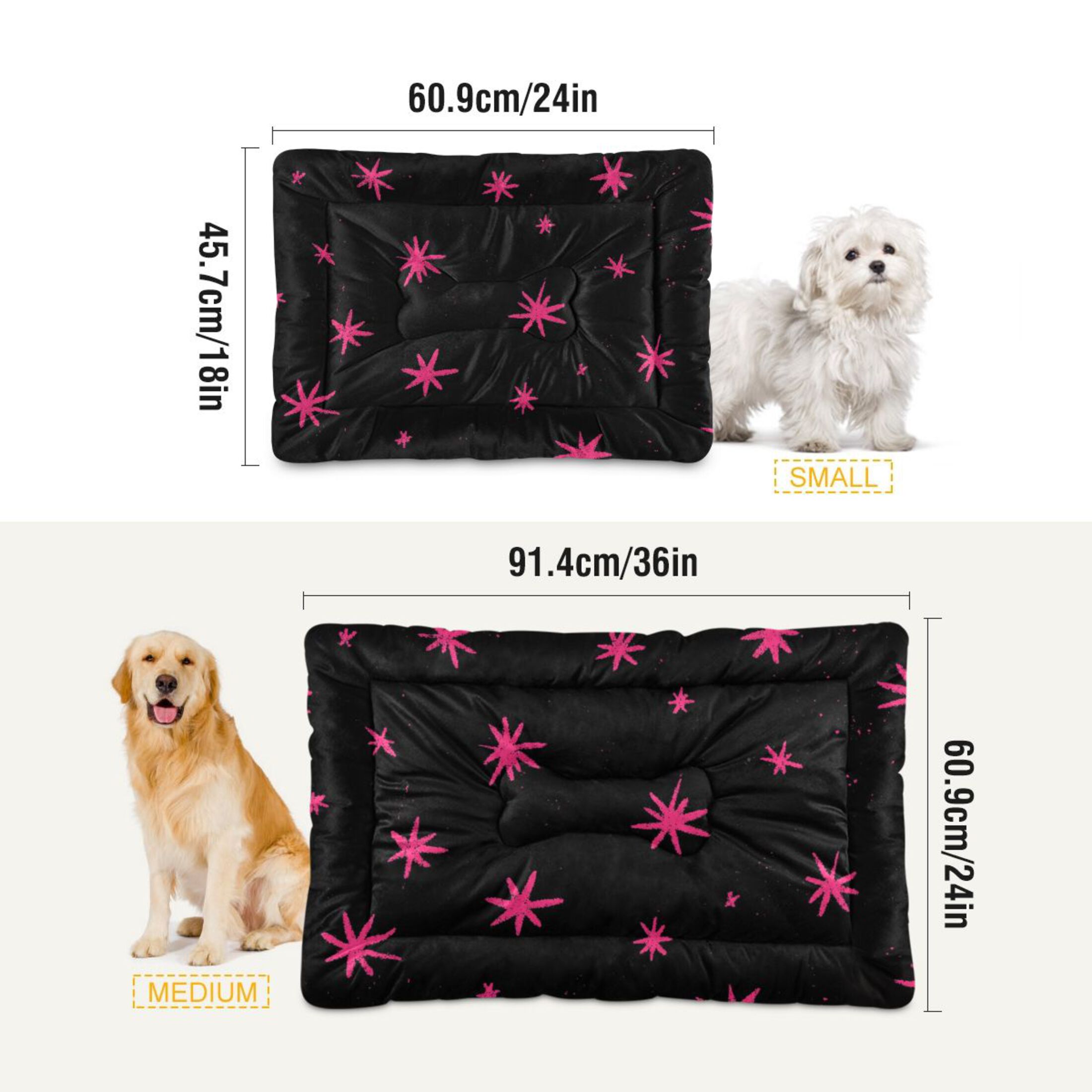 Cozy Mat Pet Bed Indoor Outdoor Warm Soft For Cat Dog Puppy(S/M) Hand-drawn Stars