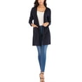 thumbnail image 6 of SAYFUT Women's Open Front Knitted Cardigan Sweater Black Long Cardigan Plus Size Sweaters S-3XL, 6 of 7