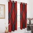 thumbnail image 3 of Red Colored Diamond Grid 2 Panels Blackout Curtains for Bedroom Living Room Drapes Kitchen Room Window Blackout Curtain Grommet, 3 of 6