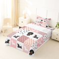 thumbnail image 3 of Manfei Cute Dachshund Dog Twin Sheets, Buffalo Plaid Bedding, Pink White, 3 Pieces, 1 Flat Sheet, 1 Fitted Sheet and 1 Pillowcase, 3 of 6
