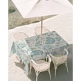 thumbnail image 3 of 60x102 Inch Outdoor Tablecloth with Umbrella Hole Zipper Rectangle Turquoise Spring Floral Rectangular Tablecloths Outside Waterproof Farmhouse Retro Summer Botanical Patio Table Cover for Picnic, 3 of 8