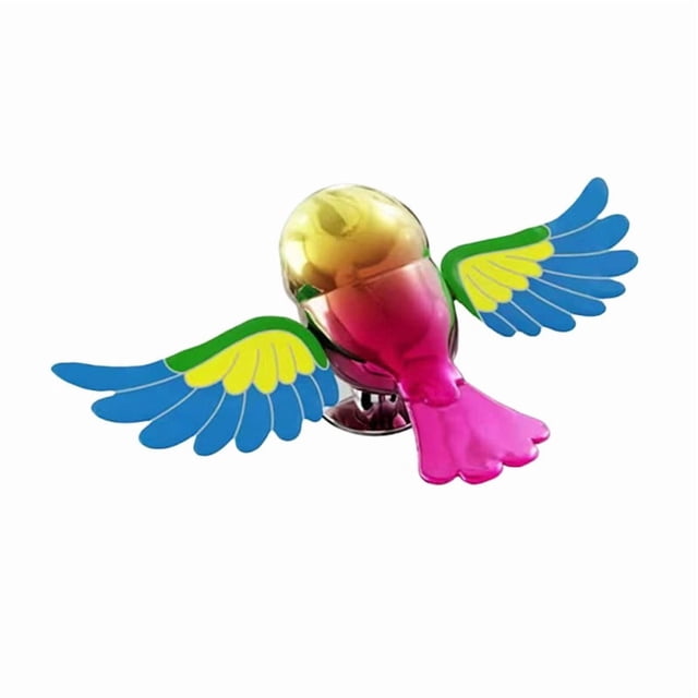 Adorno de coche Flying Birds, decoración metálica brillante con diseño colorido, accesorios divertidos para coches y motocicletas, fácil de instalar con ventosa