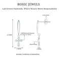 thumbnail image 5 of Rosec Jewels - Lab Diamond Cross Drop Earrings with Screw Back - Christian Faith Earrings for Women - EF-VS Quality, 18K White Gold, 5 of 6