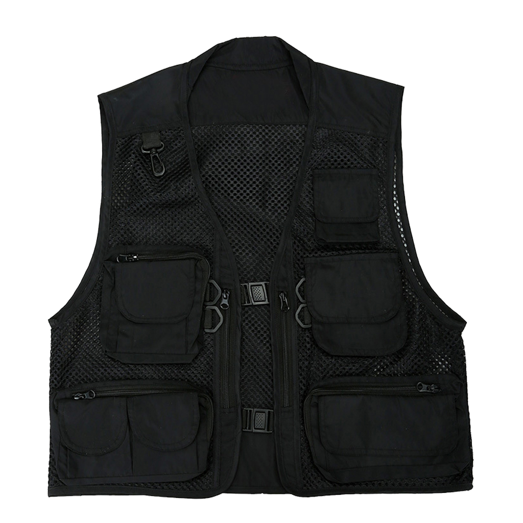 Men's Mesh Fishing Vest, Professional Fishing Waistcoat with Breathable Mesh and Multi Pocket