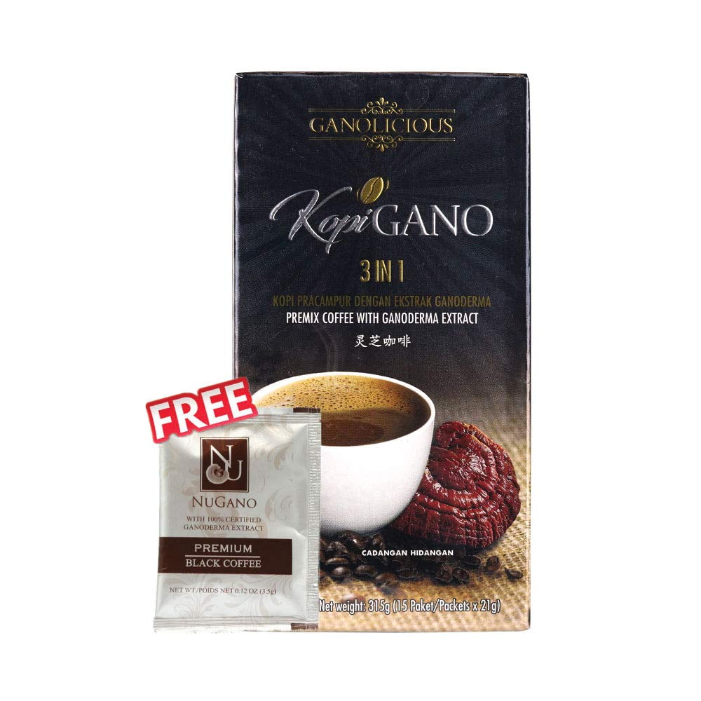 Gano Excel GanoCafe 3 IN 1 Coffee with Ganoderma (New Pack) + 1 pack