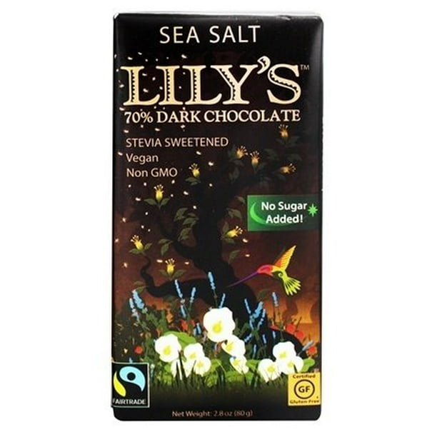 Lily's Dark Chocolate Bar 70 Cocoa Sea Salt 2.8 oz.pack of 2