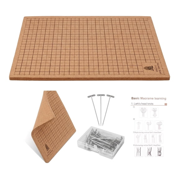 Macrame Board & Pins – Double-Sided Craft Board with Instructions for Braiding