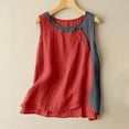 thumbnail image 2 of Kovlvoll Womens Tank Tops Cotton Linen Crew Neck Sleeveless T-Shirts Summer Loose Casual Comfy Shirt Tanks, 2 of 6