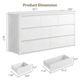 thumbnail image 6 of PYY Mid-Century Modern 7 Drawer Dresser, 53.1" Wide Wood Chest of Drawers for Bedroom, Handleless Storage Cabinet with Anti-Tip Kit, Sturdy MDF TV Stand for Living Room, White, 6 of 7