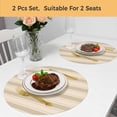 thumbnail image 5 of Brown Stripe Round 15 Inch Placemats Set of 2, Modern Farmhouse Texture Geometric HeatResistant Non Slip Place Mats for Dining Table, Wipeable Braided Kitchen Table Mats for Housewarming, 5 of 9