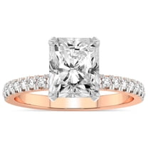 4 Carat IGI Certified Radiant Shape Lab Grown Diamond Engagement Ring | 14K Rose Gold |Serena Eternity Diamond Ring | FG-VS1-VS2 Quality Friendly Diamonds