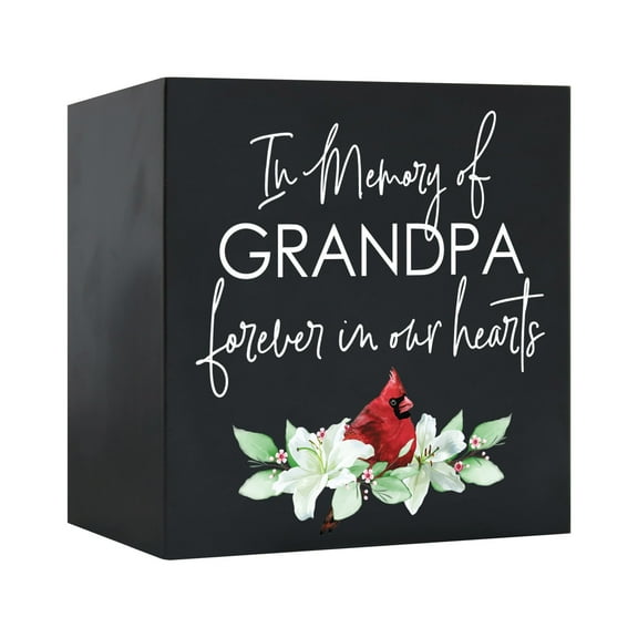 LifeSong Milestones Wooden Black Shadow Box Urns for Adult Cremation Ashes - In Memory Of Grandpa