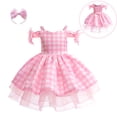 thumbnail image 2 of WEAIXIMIUNG Robes Petites Filles Taille 6-7 Robe de Mariage Filles Robe de Fête d'Anniversaire à Carreaux, 2 of 9