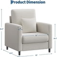 thumbnail image 2 of Ourlova Fauteuil de 33,9 Po en Chenille Causeuse Canapé de Lecture Beige, 2 of 7