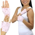 thumbnail image 2 of ToBeInStyle Women's Floral Lace Fingerless Gloves - One Size - Baby Pink, 2 of 6
