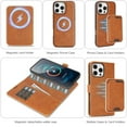 thumbnail image 7 of Allytechgroup 3 In 1 Magnetic iPhone 13 Case with Detachable Wallet & Card Holder, Compatible with Mag-safe PU Leather Folio Cover RFID Protection Phone Case for Apple iPhone 13,Brown, 7 of 7