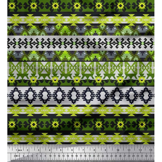 Soimoi Rayon Fabric Aztec Southwestern Decor Fabric Printed Yard 42 Inch Wide