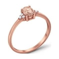thumbnail image 4 of Art Deco Oval Ring Rose Tone Morganite 925 Sterling Silver Size 4, 4 of 7
