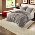 thumbnail image 4 of Luxury Gray Faux Fur Bedding Set King/Cal King Modern Comfort for Home, 4 of 12