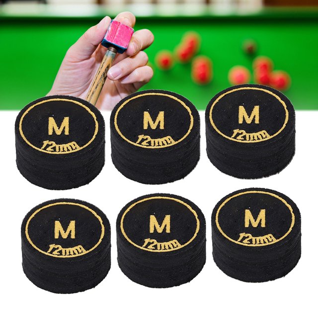 6 Pcs Pointes de Queue de Billard, Pointes de Queue de Billard 12mm Légères Remplacement pour Queues de Billard et Snooker
