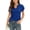 Blue, variant on WBQ Women's Summer V Neck T-shirt Puff Short Sleeve Tops Loose Fit Casual Tunic Tops for Women, S-2XL