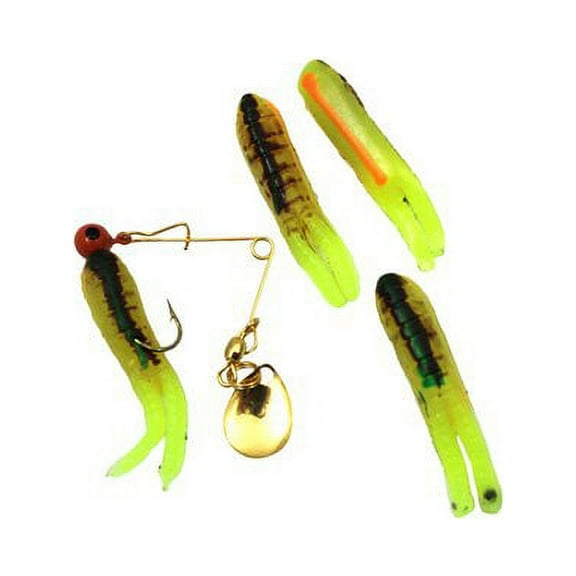 H&H Pro Cajun Grub Spin Spinner Bait, Chartreuse Crawfish, 1/16 oz