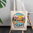 thumbnail image 2 of Escape the Ordinary Quote, Nature, Travel, Camping & Adventure Art Merch Gift, 12oz Canvas Tote Bag, 2 of 3