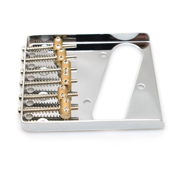 Vintage Style Chrome 6 Brass Saddle Bridge For Tele Electric Guitar Telecaster T