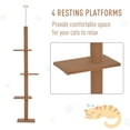 thumbnail image 5 of PawHut Floor-to-Ceiling Cat Tree Cat Climbing Tower with Sisal-Covered Scratching Posts Natural Cat Tree Activity Center for Kittens Cat Tower Furniture, Brown, 5 of 9