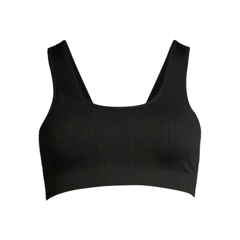 NEW No Boundaries women's active wear Sports Bra “Babe XXL (19) Black W  Roses