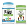 Orgain - Organic Vegan, Gluten Free Plant Based Protein & Greens Powder - Creamy Chocolate Fudge (1.94 LB) + Superfoods Powder - Original (0.62 LB)