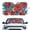 American Flag Floral Pattern, variant on HUIACONG Retro Striped Eyes Reflective Sunshade Block Heat Heat Resistant Foldable Sunshade for Car Windshield Trucks Universal