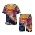 thumbnail image 1 of Balery Colorful Gecko Jungle Art Conjunto de Pijama Infantil de Manga Corta con Estampado – Ropa de Dormir de Algodón Suave-Small, 1 of 6