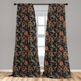 thumbnail image 5 of Jacobean Window Curtains, Repetitive Pattern with Grunge Style Flower Swirls Damask, Lightweight Decorative Panels Set of 2 with Rod Pocket, 56" x 95", Indigo Multicolor, by Ambesonne, 5 of 5