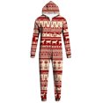 thumbnail image 4 of AUNVITO Men's Family Christmas Pajama Set Hooded Long Sleeve Printed Two-Piece Homewear Father Style, 4 of 5