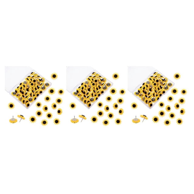 relayinert Unique Sun Flower Push Pin Set Decorate Bulletin Board With Colorful Thumbtacks Wide Application 3Set