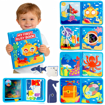 DEGIDEGI Montessori Busy Book Toddler Educational Activity Book Soft Felt Travel Toy for Kids 12 Months+