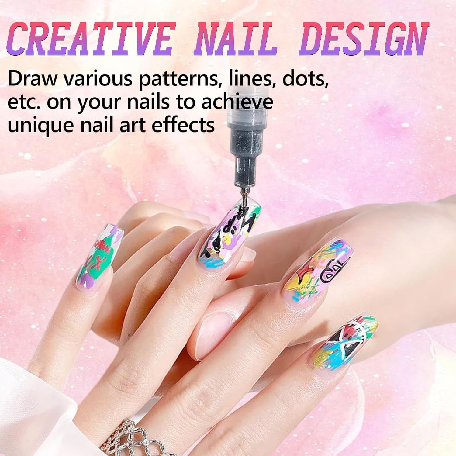 12 Colors 3D Nail Polish Pens for Painting, 2025 Upgrade Nail Art Pens Set, DIY Quick Dry Graffiti Dotting Point Liner Pens, Nail Art Markers for Gel Nails, Nails Art Drawing Tool（1PACK）